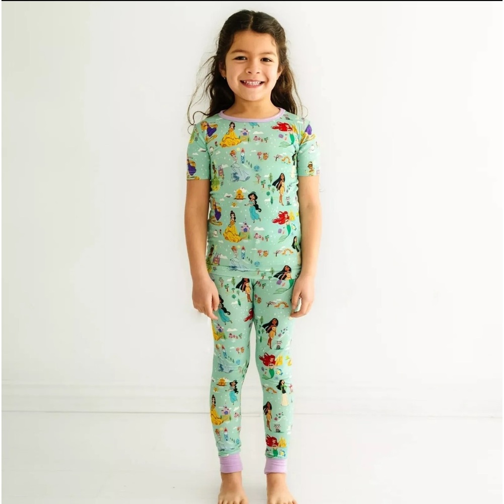Little Sleepies LS Disney Princess Dreams Pajama PJ SS & Pants Set Size 5/6 NWT